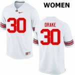 Women's Ohio State Buckeyes #30 Jared Drake White Nike NCAA College Football Jersey Hot OMA5444PB